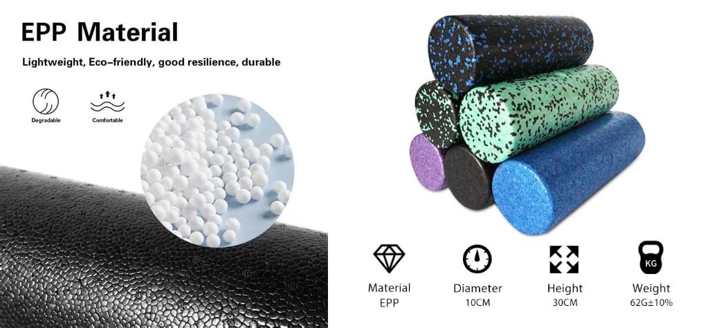 Eco-friendly EPP foam roller made from polypropylene